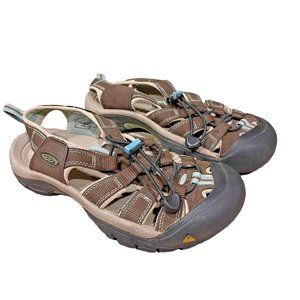 Keen Women's Outdoor Active Hiking Walking Water Shoes Brown & Turquoise Sz 6.5